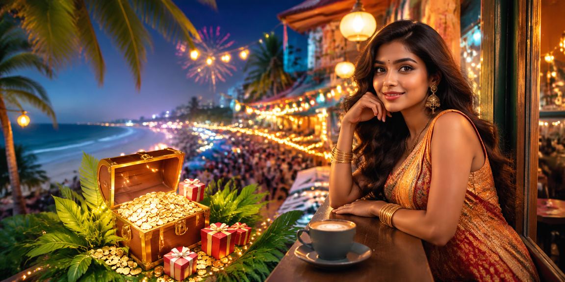 Mobile player enjoying Teen Patti on beach with seamless payment options